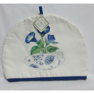 Alice's Cottage Cotton Tea Cozy Morning Glories Blue Print Teacup New w/tag GIFT